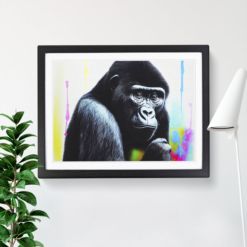 Gorilla Vol.2 - Single Picture Frame Print, 34cm H x 46cm W x 2cm D, Black Framed