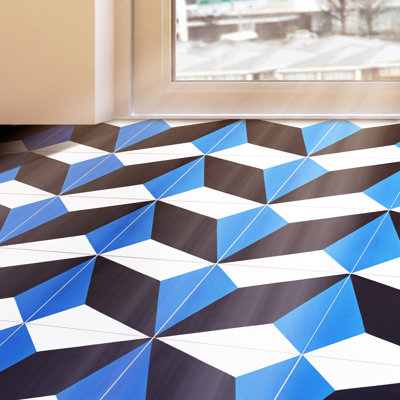 Carreau de sol à motif de ciment 8 po x 8 po Diamond