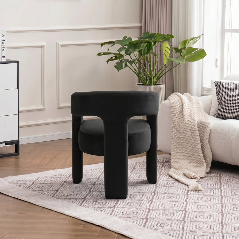 Fauteuil en velours, Black