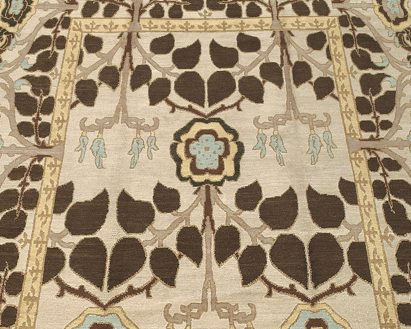 Inverness Wool Oriental Area Rug in Beige/Brown, Rectangle 6' x 9'