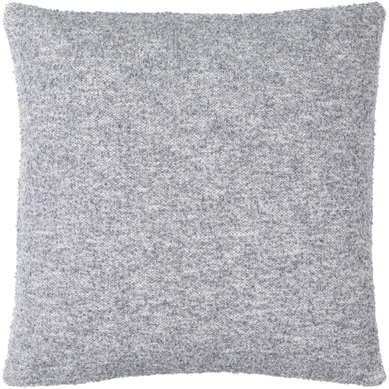 Jeté carré en mélange de coton Bobby, 20 po x 20 po, Ardoise pâle, Duvet