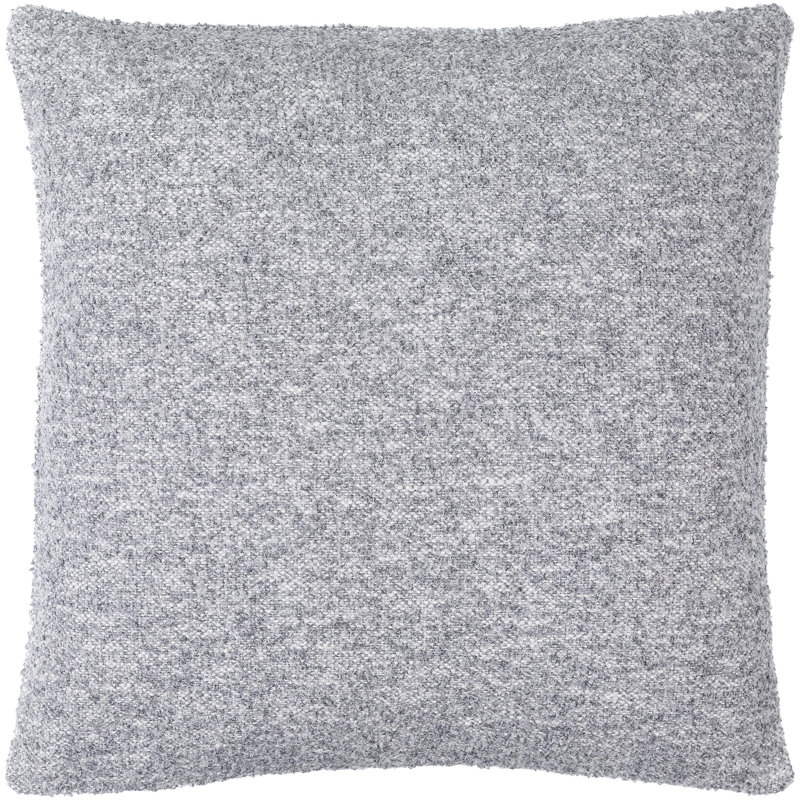 Jeté carré en mélange de coton Bobby, Housse de coussin seulement - sans coussin, 20 po x 20 po, Ardoise pâle