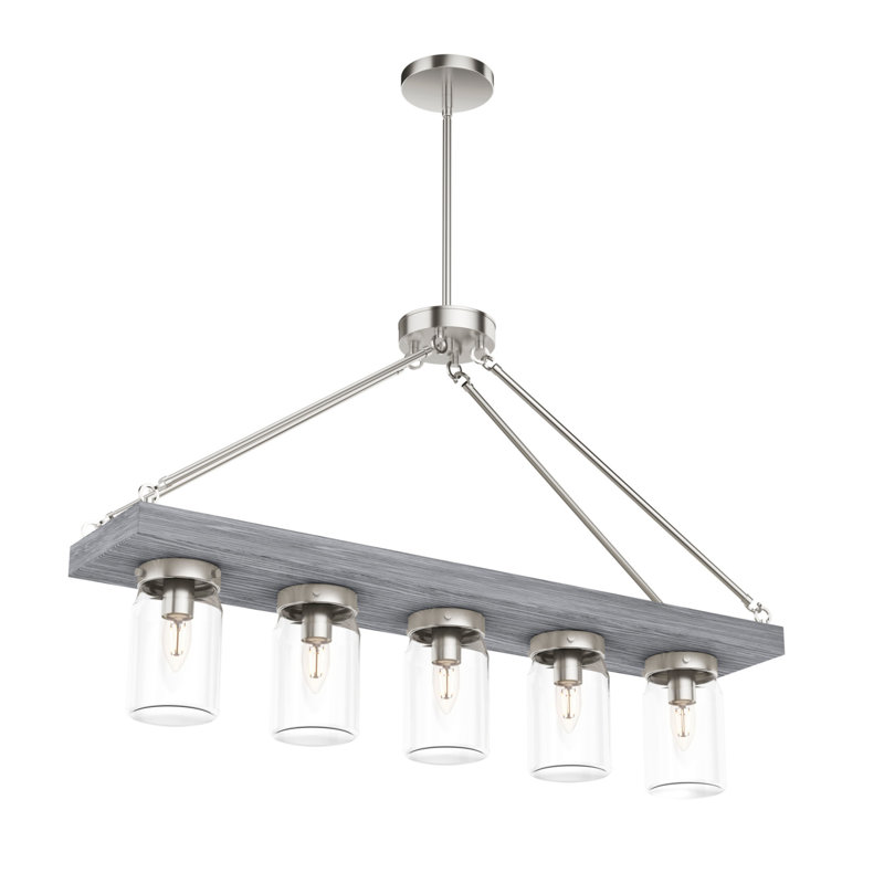 Devon Park 5 - Light Kitchen Island Linear Pendant, Brushed Nickel