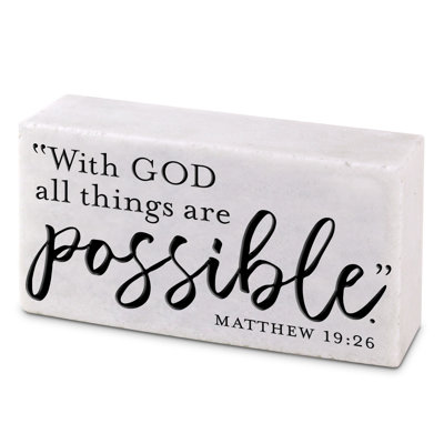 Plaque Cast Stone With God All Things