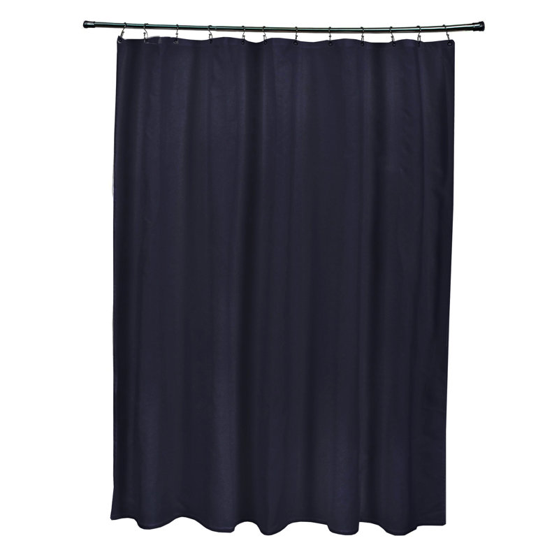 Floral Shower Curtain, Navy Blue