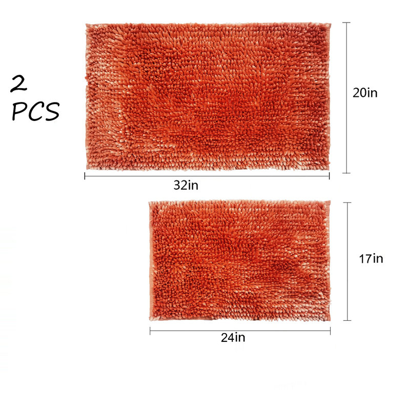 Lanarose Bath Rug, Orange Rust