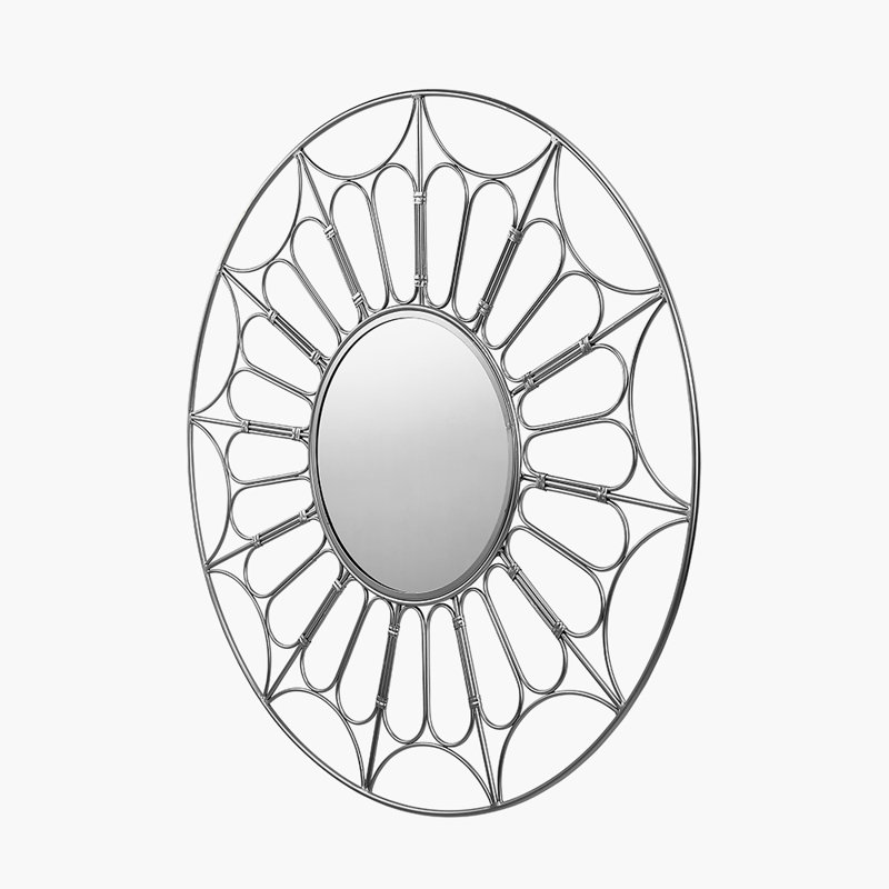 Georgeson Metal Flat Wall Mirror, Silver