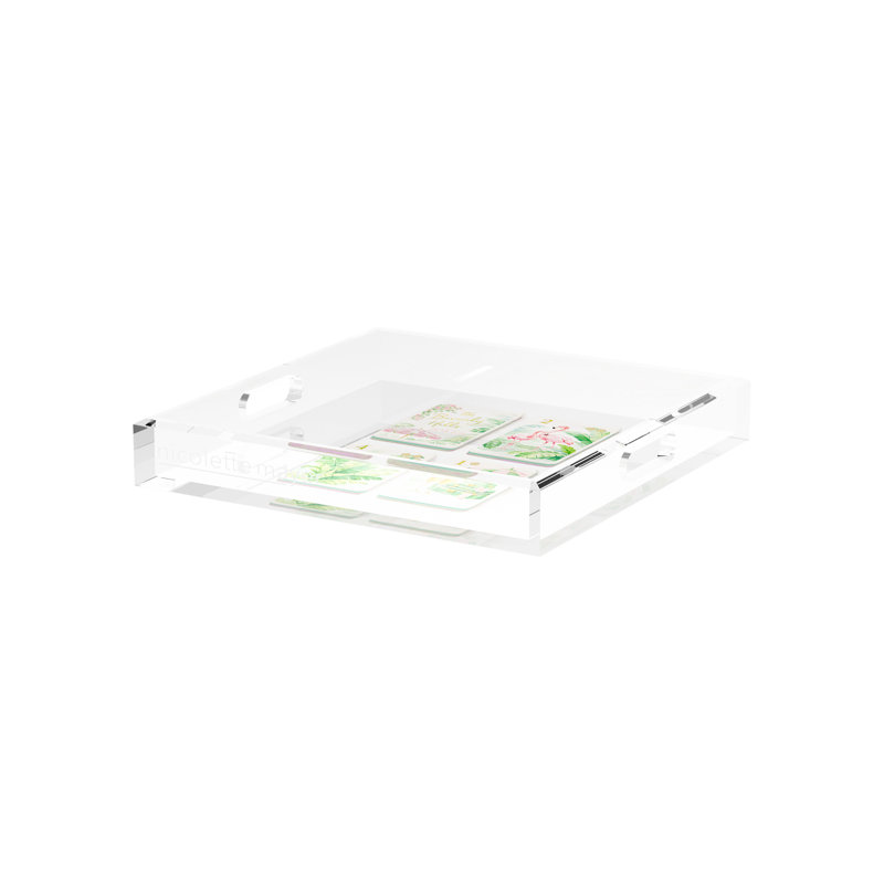 Mahjong Acrylic Decorative Tray, 12"W x 12"D x 2"H