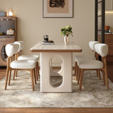 Vintage and minimalist solid wood dining table