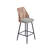 Upholstered Light Gray Rattan Full Back Counter Swivel Bar Stool-2040474679