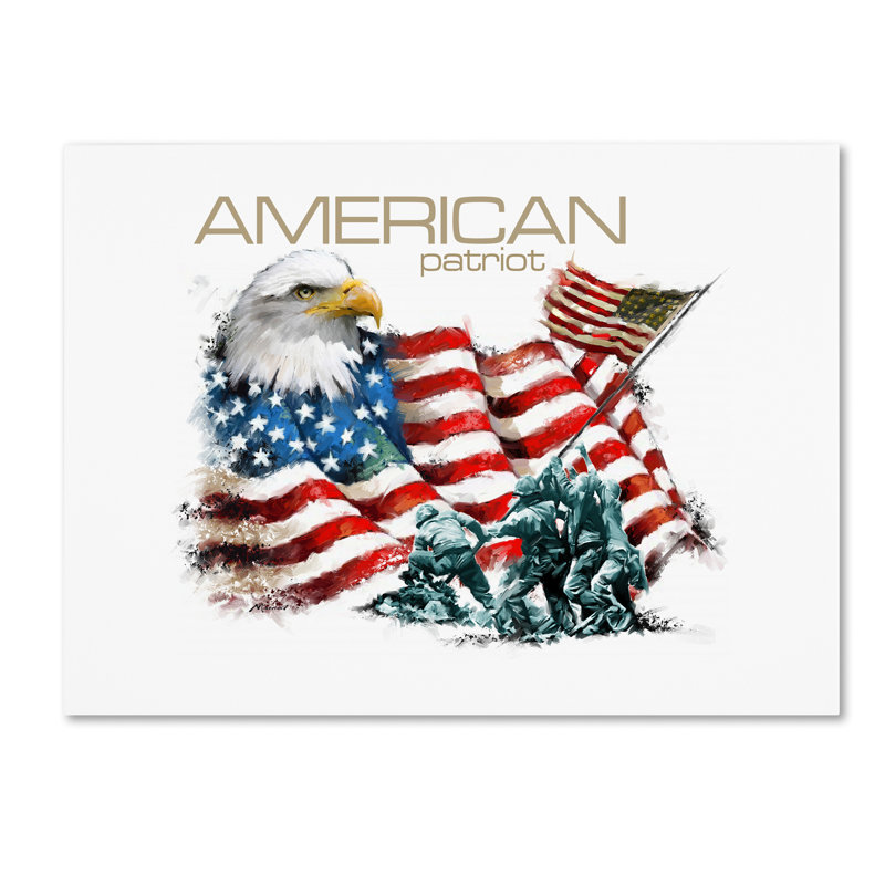 «American Patriot» par Armand, reproduction sur toile, H 18 po x l 24 po x P 2 po