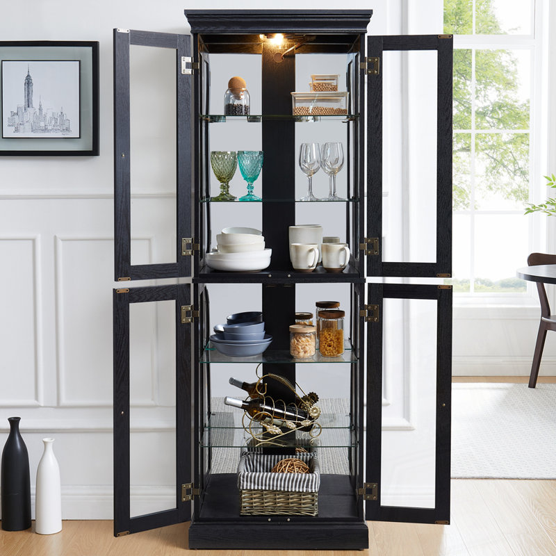 Vitrine avec portes en verre trempé
