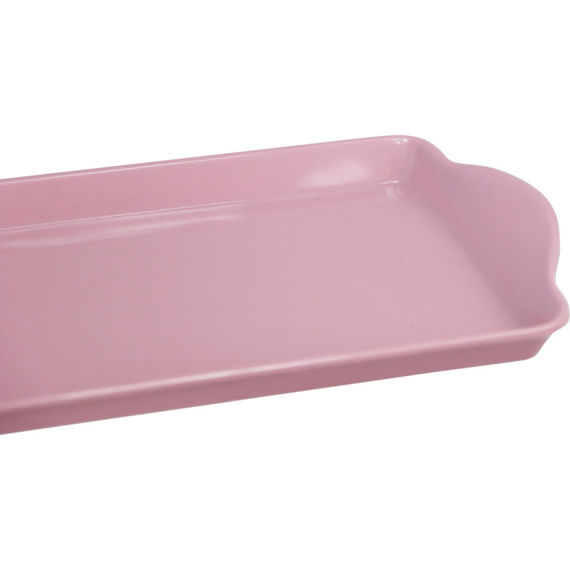 Reston Lloyd Melamine Plastic Tidbit Tray, BPA-Free, Food Safe, Multipurpose Platter Serving Tray, Pink