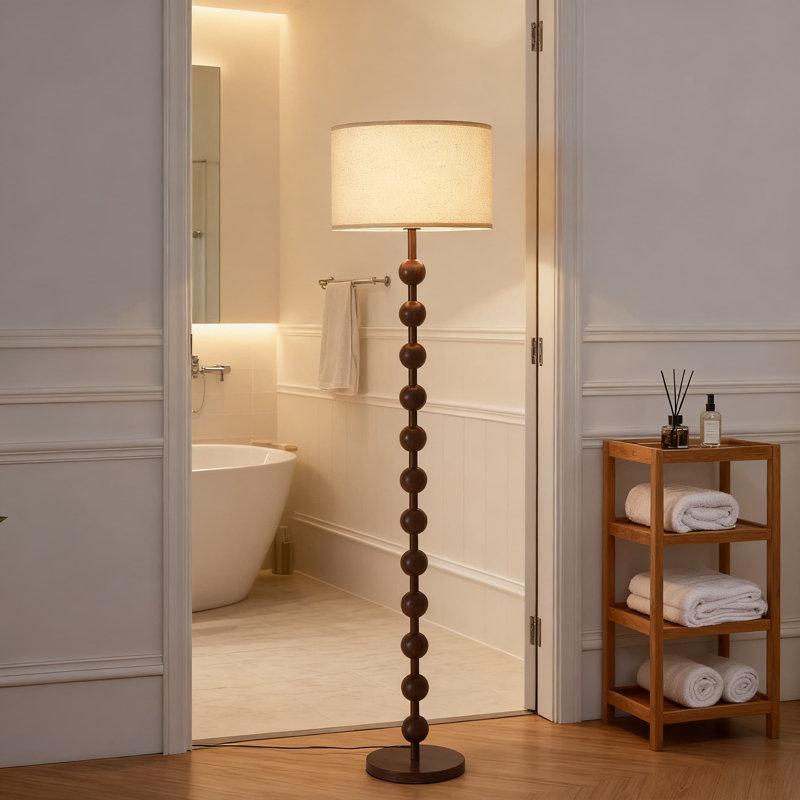 Lampe sur pied moderne à intensité variable avec télécommande, grand luminaire sur pied avec abat-jour en tissu et ampoule DEL E26 pour le salon, la chambre à coucher et le bureau à domicile