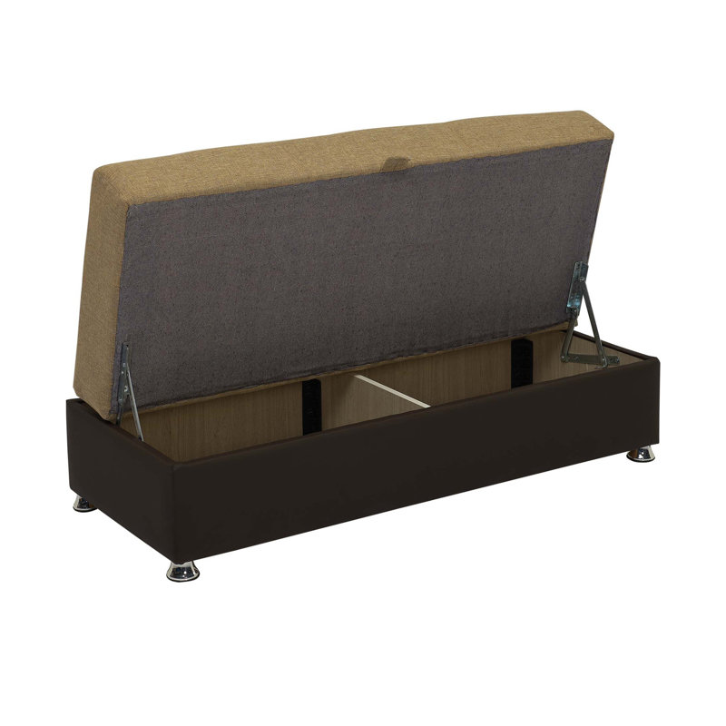 Causeuse convertible avec rangement Primenest Nimbusflow, polyuréthane brun