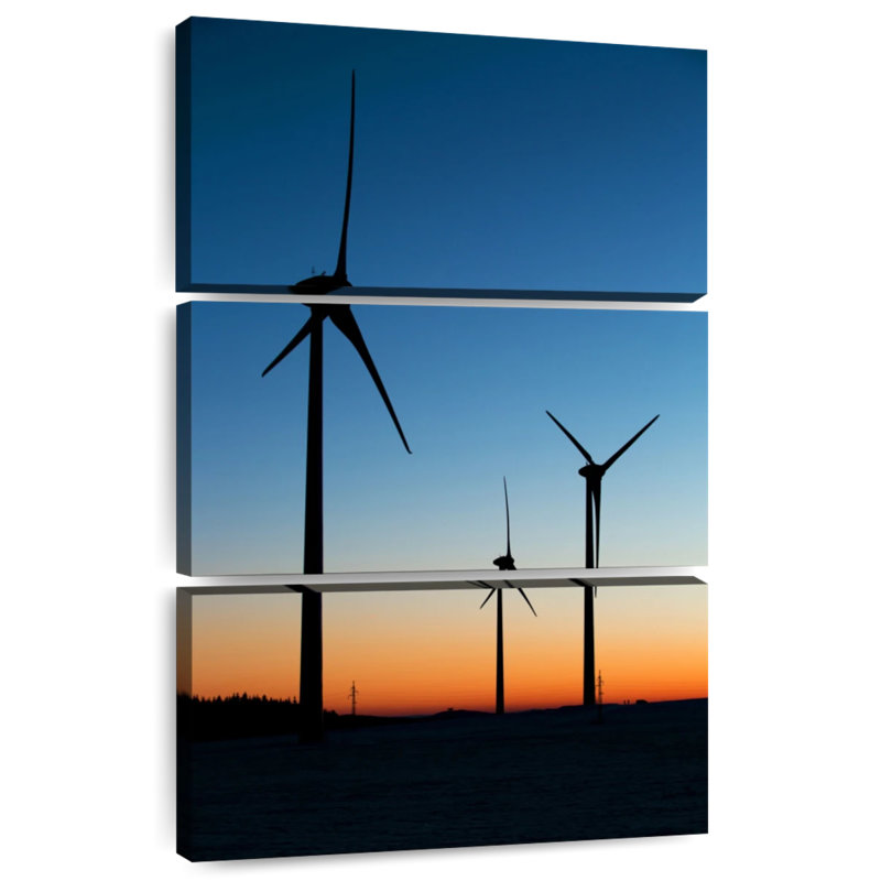 Lilie Wind Turbines At Dusk, 38" H x 24" W