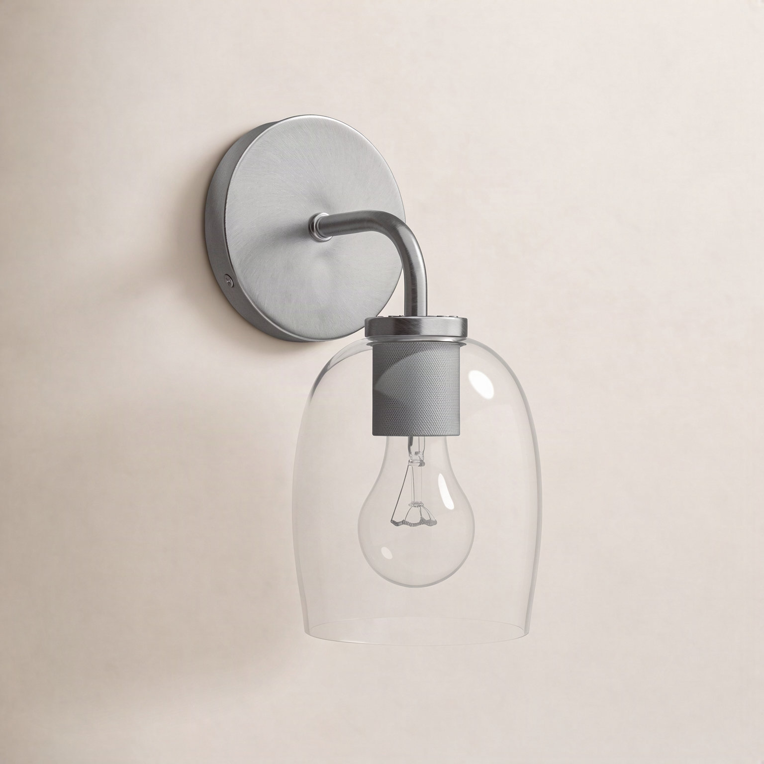Avelin Single Dimmable Bath Sconce, Silver
