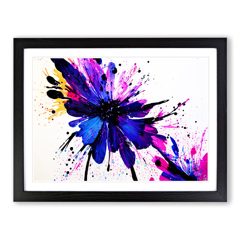 Flower Splash Vol.3 Abstract - Single Picture Frame Painting, Black Framed, 46cm H x 64cm W x 2cm D