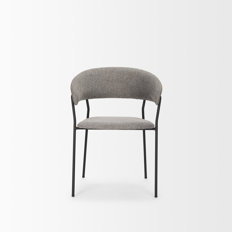 18.87'' H Upholstered Metal Dining Chair, Gray