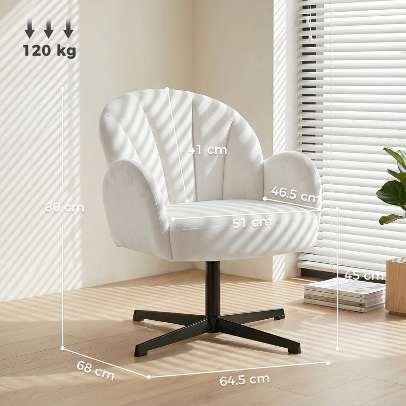 Upholstered Swivel Armchair, Cream