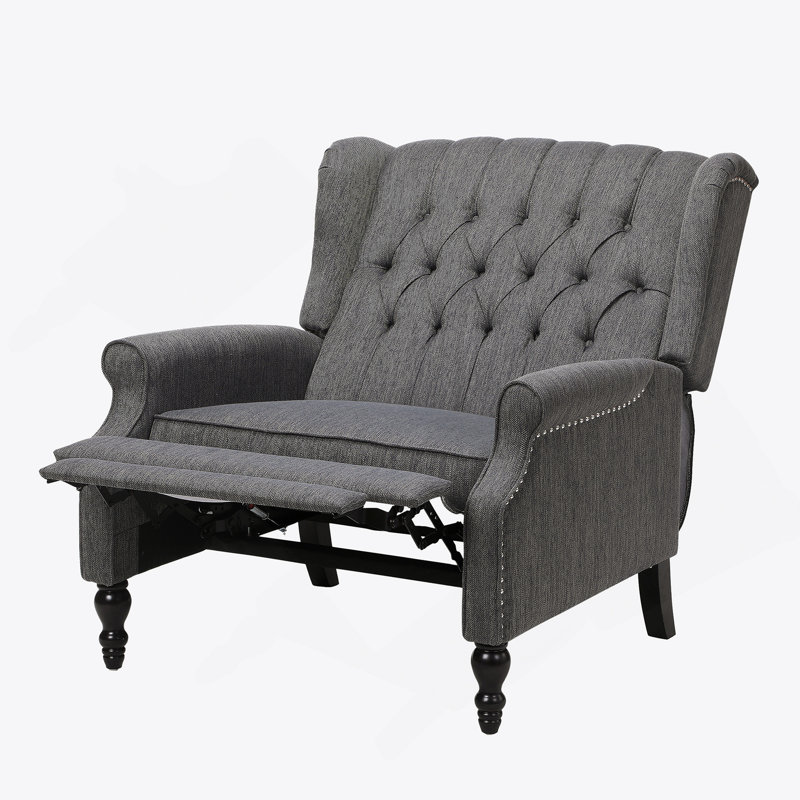 Fauteuil inclinable à un et demi siège, Tissu gris charbon