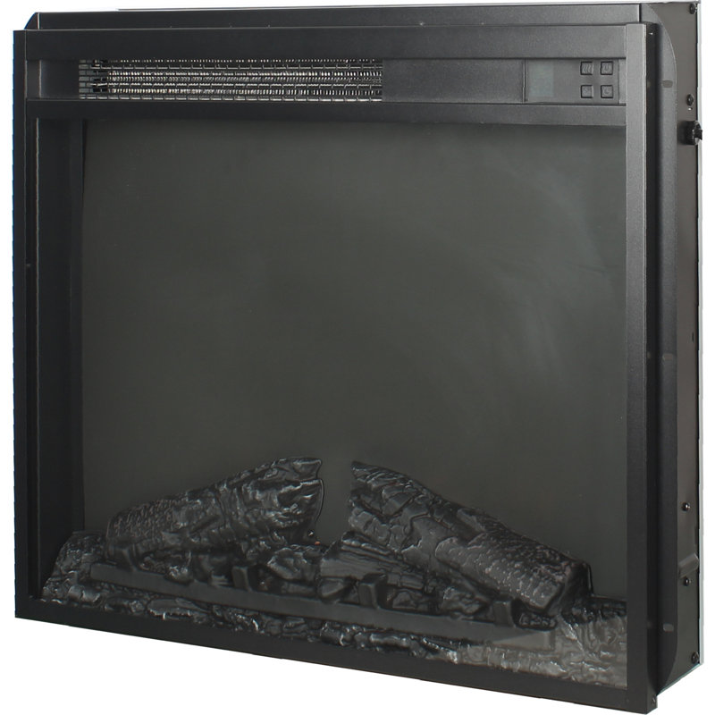 23" Slimline Electric Fireplace Insert with Log Set, Realistic Flame & Remote Timer