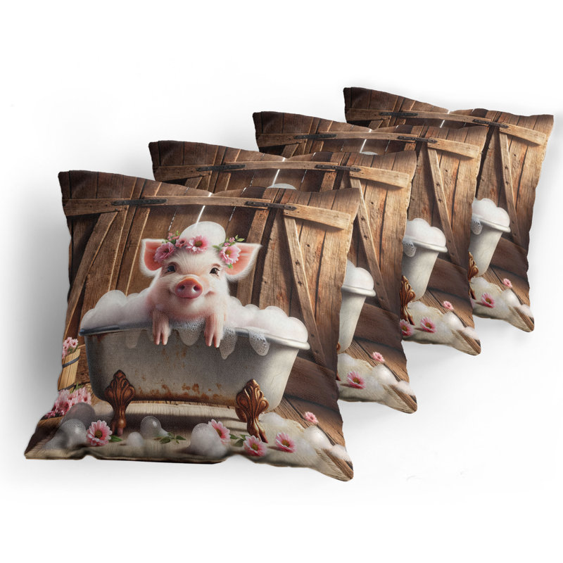 Fabric Reversible Throw Pillow, 16"H x 16"W