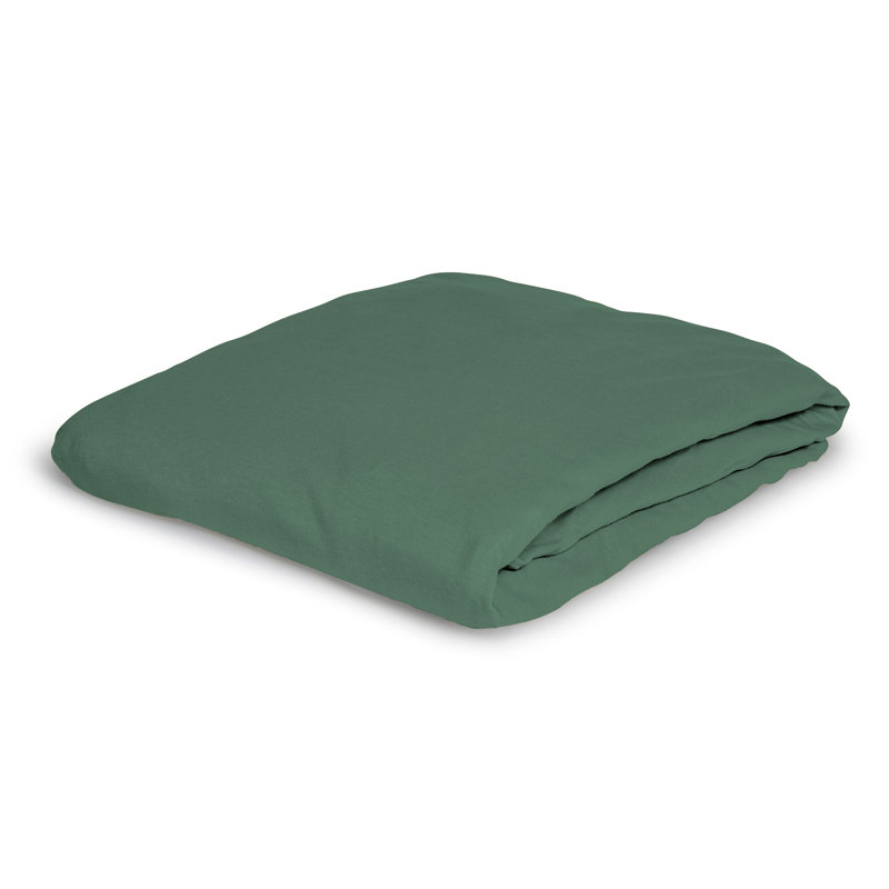 Kilyan Cotton Blend Jersey Knit Fitted Sheet, European Double (140 x 200cm), Green