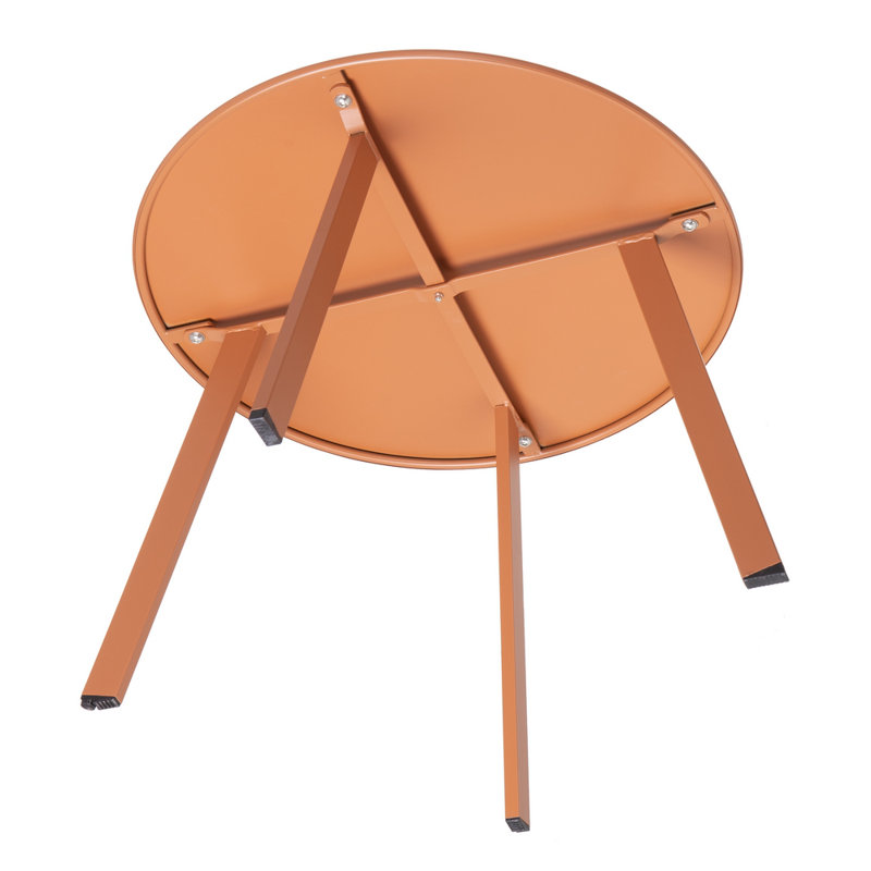 Mccreight Round Metal Outdoor Coffee Table, 42cm H x 60cm W x 60cm D, Orange