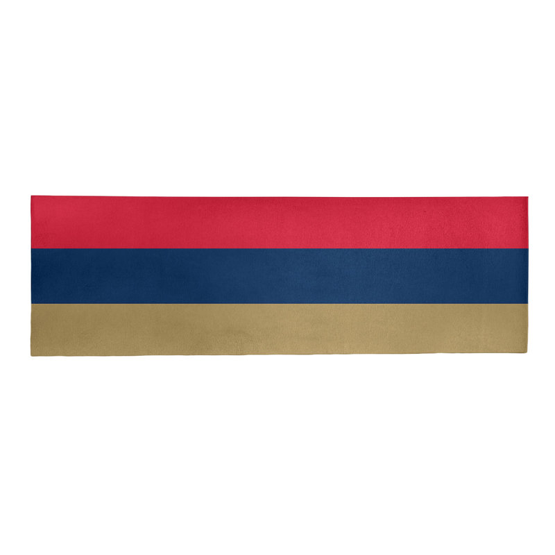 Tapis à rayures or/bleu marine/rouge, Tapis de couloir 2 pi 6 po x 8 pi