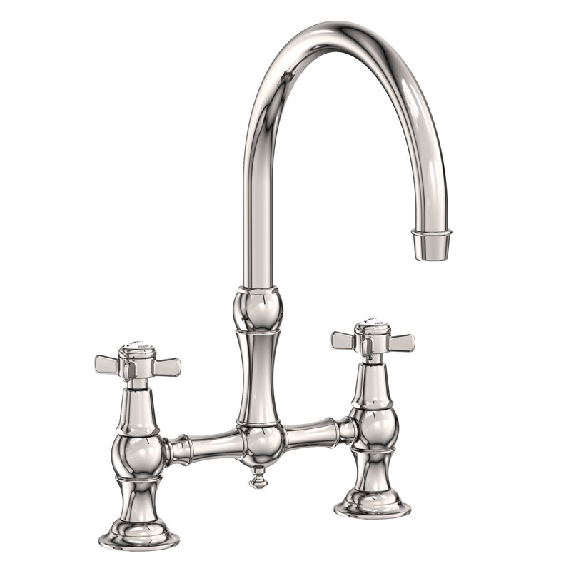 Fairfield Kitchen Bridge Faucet, Polished Nickel