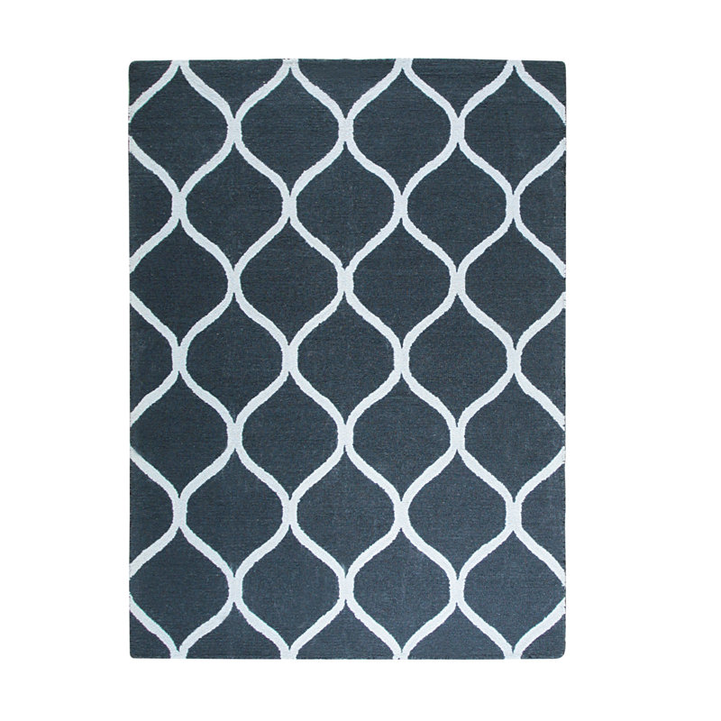 Stylish and Durable Julie Hand-Tufted Geometric Premium Wool Indoor Black Rectangular Area Rugs