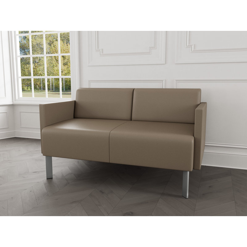 Causeuse de réception Luxe Lounge, Acier argent, Modena blé