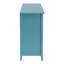 Console de couleur bleu sarcelle: espace de 6 tiroirs, devant de panier, bois, glissière en métal lisse Élément fonctionnel avec finition: côté