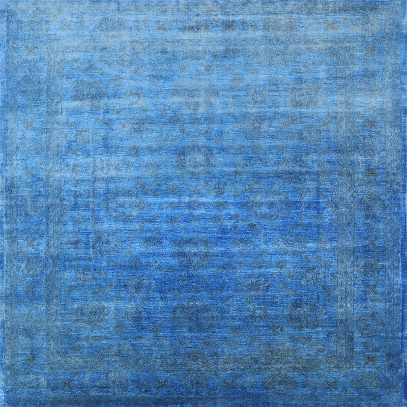 Tapis bleu / gris Ibanez, Carré 4 pi