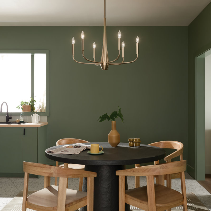 Lustre classique à 6 lumières Deela, Bronze champagne