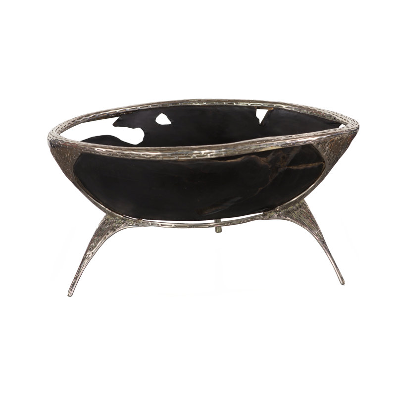 Graven Abstract Decorative Bowl in Black/Silver