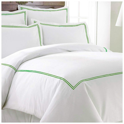 500TC Cotton Double Embroidery Sateen Solid Duvet Cover Set