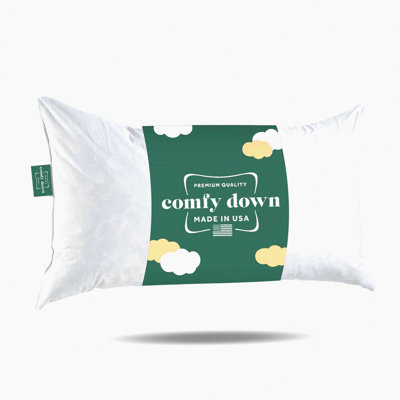 Premium Down Feather Rectangle Pillow Insert - Decorative Cover 233 Thread Count - Fluffy Cushion Insert