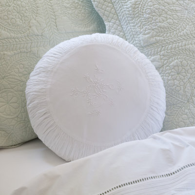 Embroidered Cotton Throw Pillow