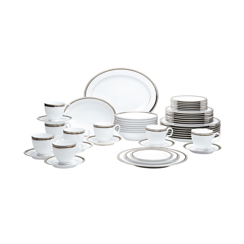 Service de vaisselle 50 pièces Noritake Austin Platinum, service pour 8