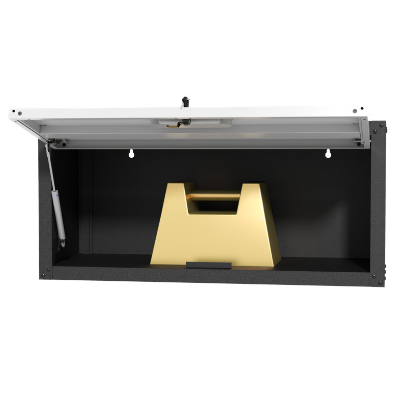 Lockable Metal Wall Storage Cabinet, Heavy-Duty Steel with Gas-Assisted Doors for Garage, Kitchen, Warehouse & Office, Grey