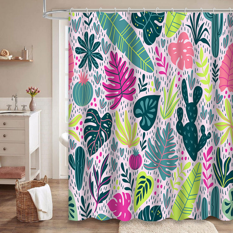 Rideau de douche Cactus Wild Tropical, L 72 po x l 78 po