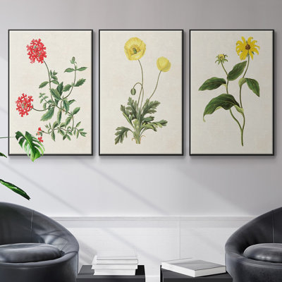 " Flowers Of The Seasons X " 3 - Pieces