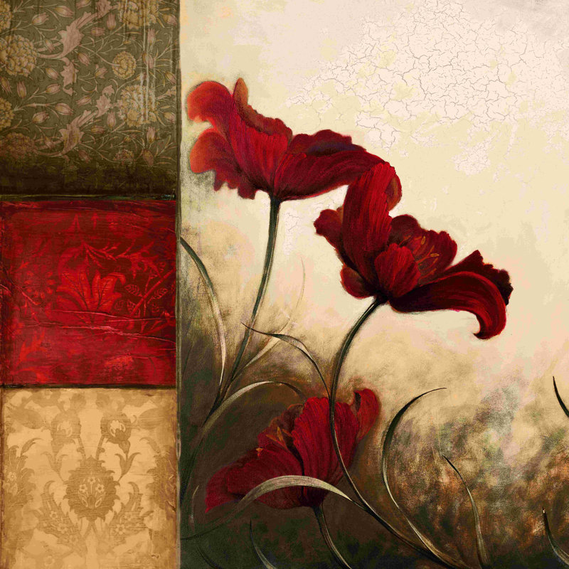 Windy Blooms - peinture sur toile tendue, H 36 po x l 36 po