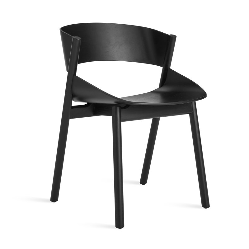 Port Upholstered Dining Chair, Black on Ash