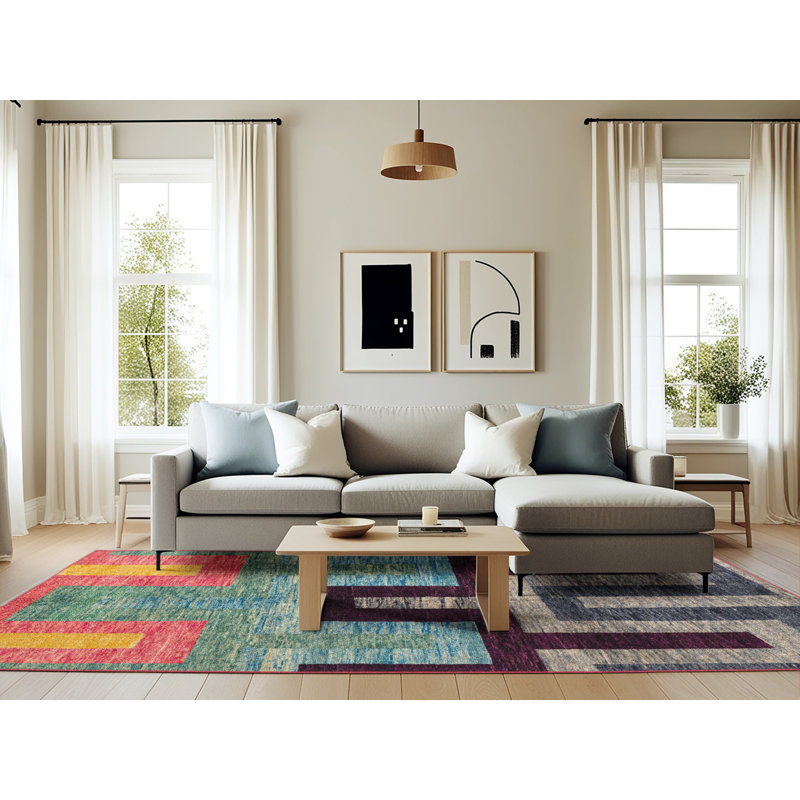 Abstract Indoor Rug, Rectangle 6' x 9'