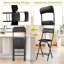 Upholstered Padded Folding Bar Stools with Footrest-1837202115