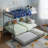 Twin Over Twin Metal Bunk Bed with Trundle for Teens and Adults-871021338