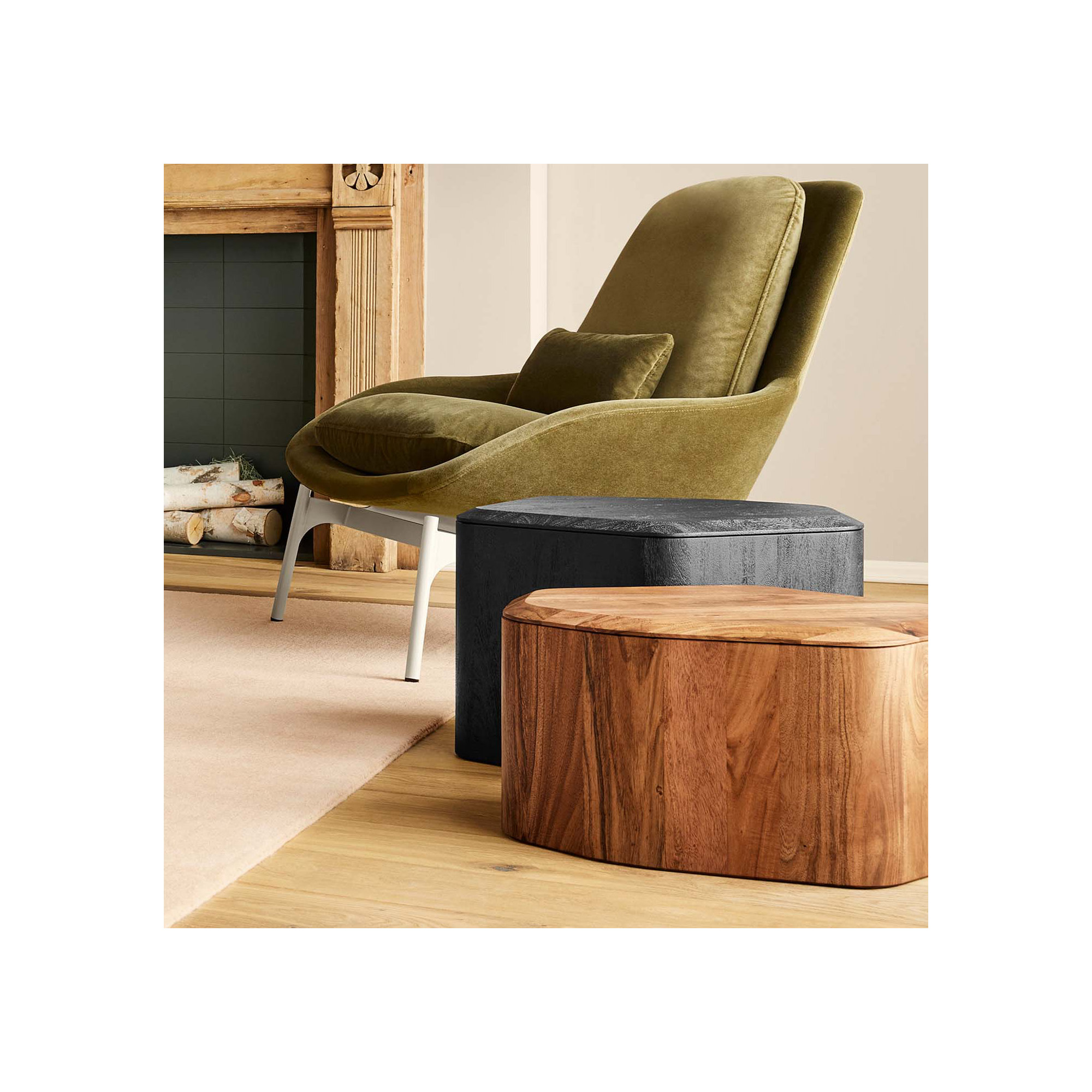 Hoard Solid Wood Single End Table, 15" H x 22" W x 18" D, Acacia